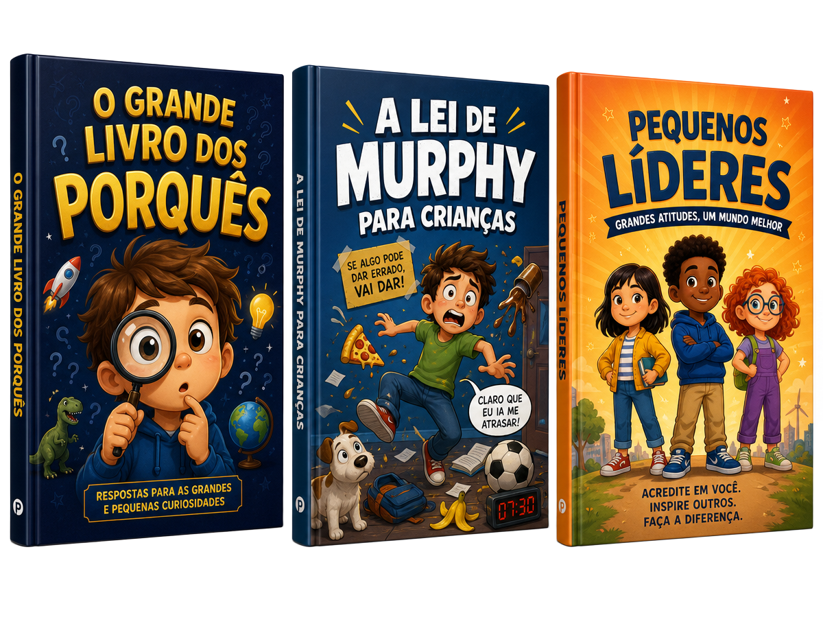 Os três livros da coleção Pequenos Líderes